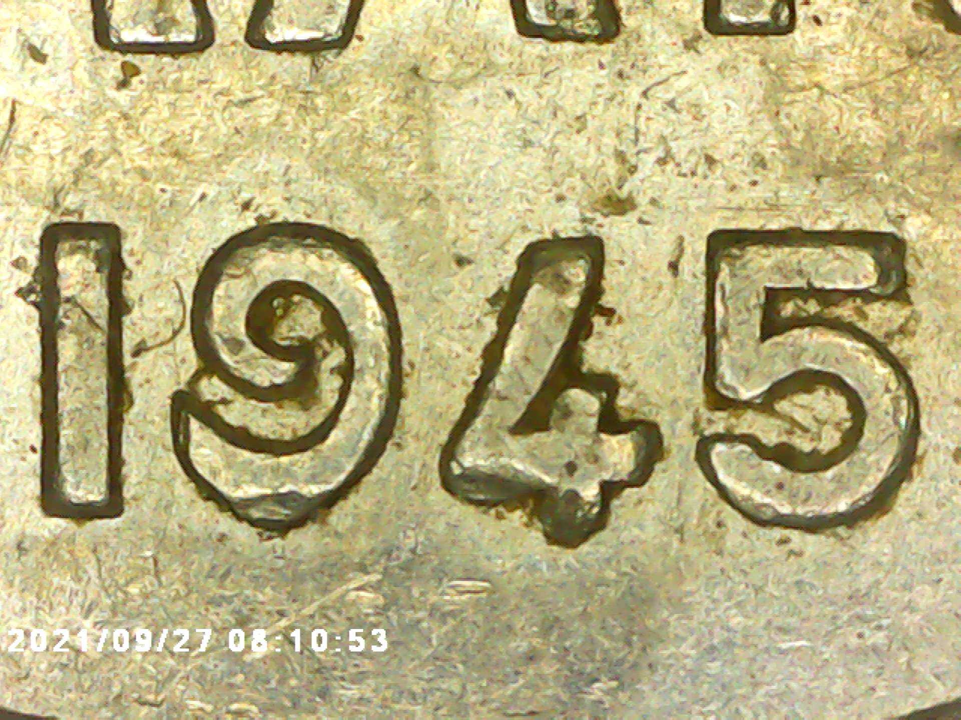 1945-France-One-Frank-Coin-With-Over-9/3-Date,